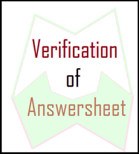 verification of answersheets