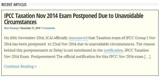 ipcc tax exam postponed nov 2014