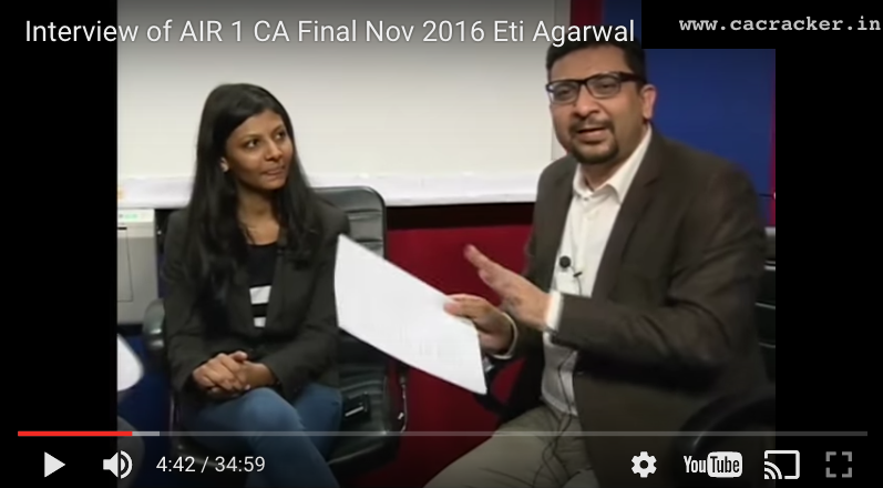 CA Final AIR 1 Eti Agarwal Intervew with CA Praveen Sharma