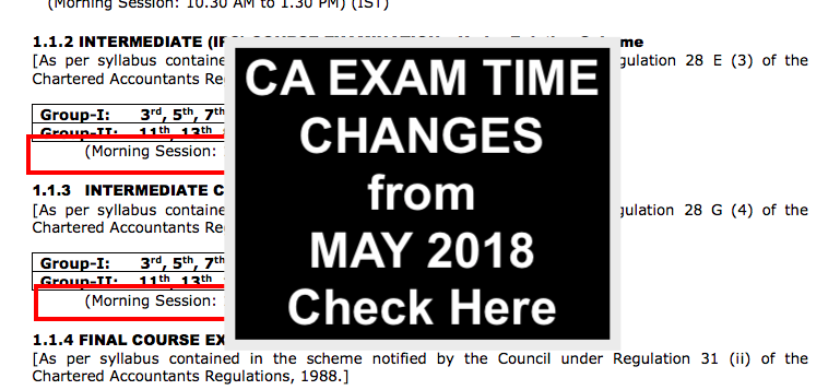 new ca exam times may 2018